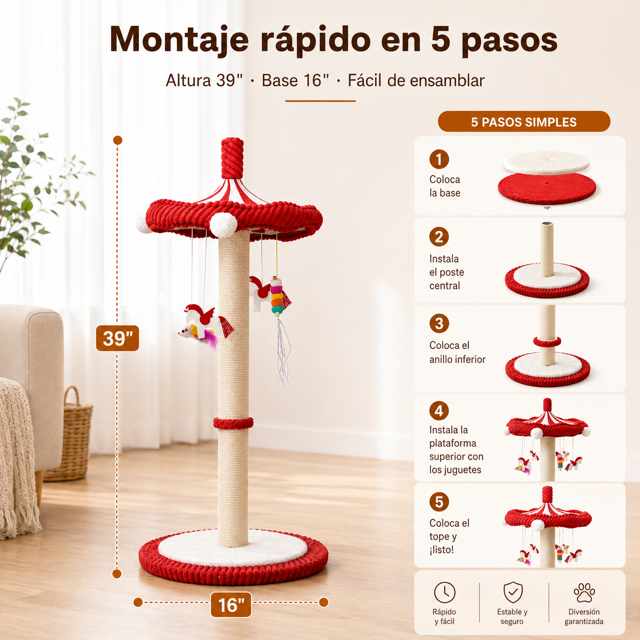 Rascador carrusel para gatos