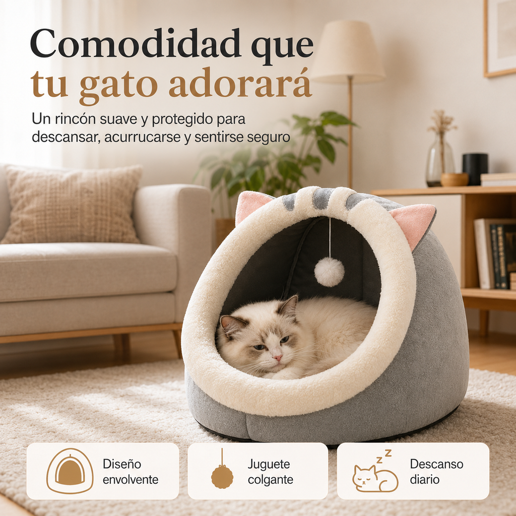 Cama cueva para gatos