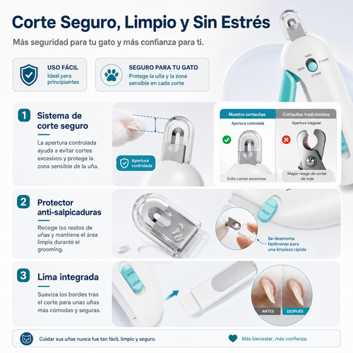 Cortaúñas para gatos premium